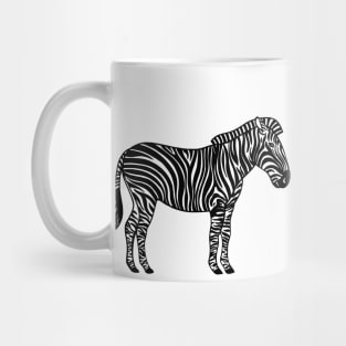 Zebras in Love - animal ink art design - on white Mug